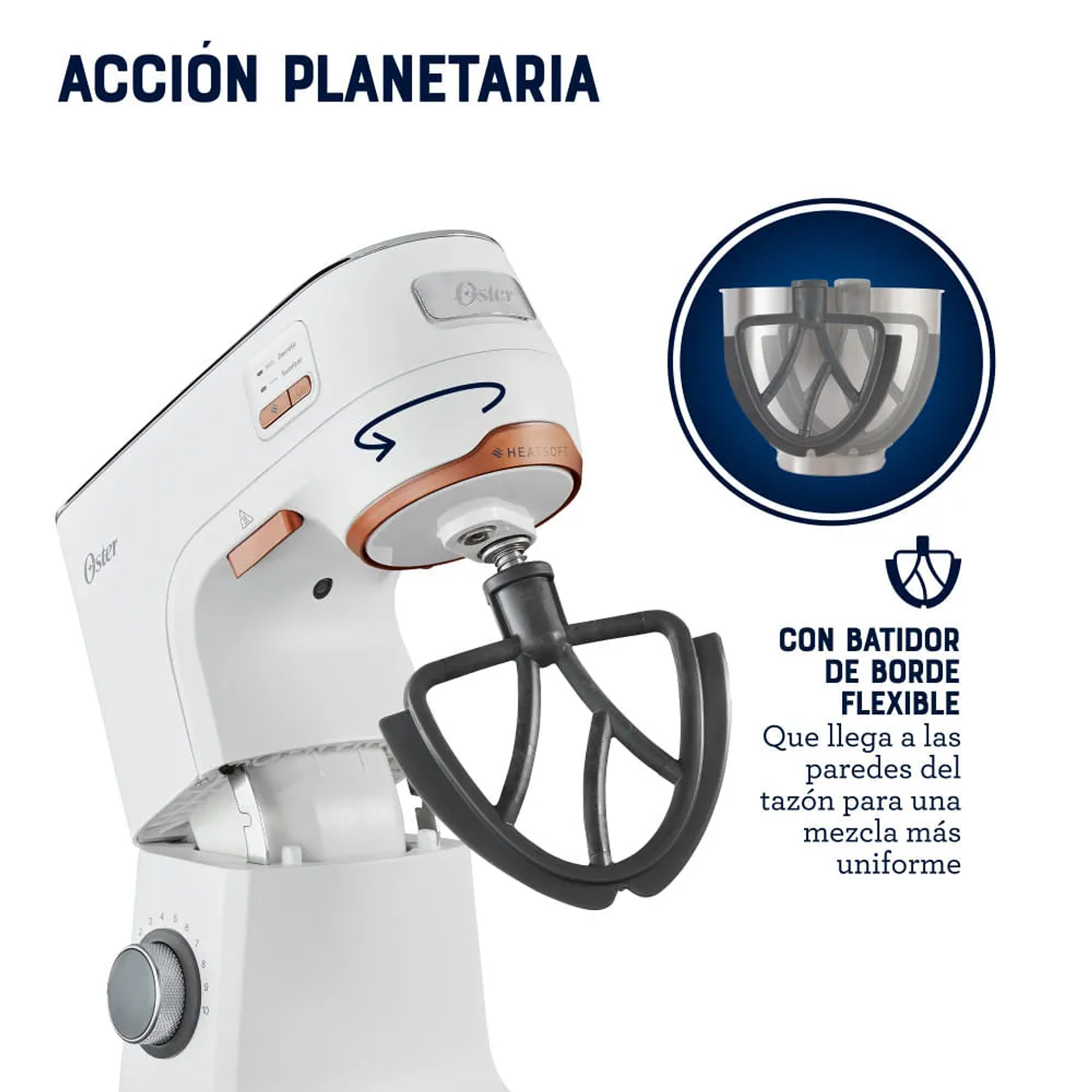 BATIDORA PLANETARIA OSTER CON TECNOLOGÍA HEATSOFT FPSTSMPL4W