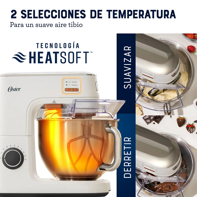 BATIDORA PLANETARIA OSTER CON TECNOLOGÍA HEATSOFT FPSTSMPL4W 8