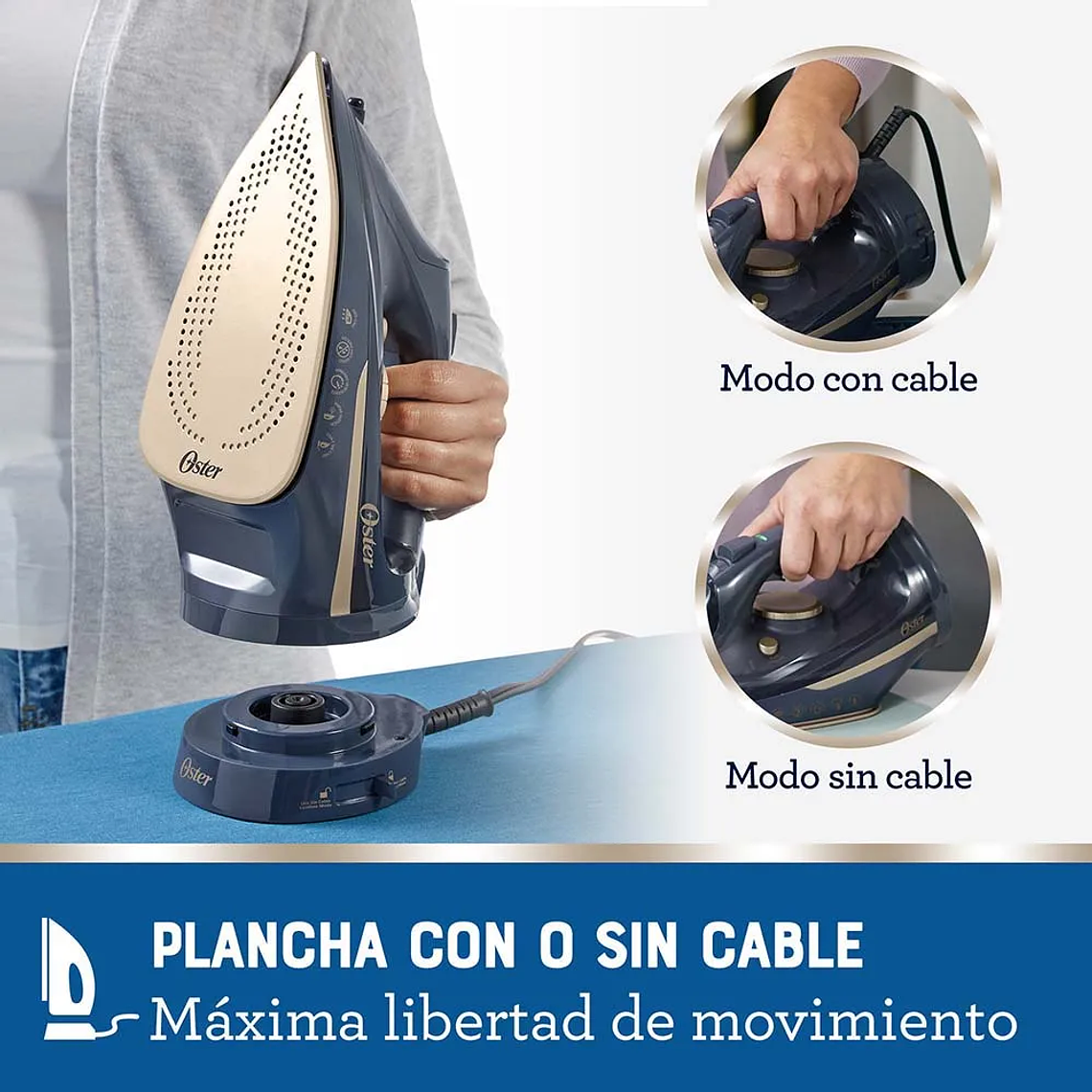 PLANCHA DE VAPOR INALÁMBRICA OSTER 2 EN 1 CON SUELA DE CERÁMICA GCSTCC5000 6