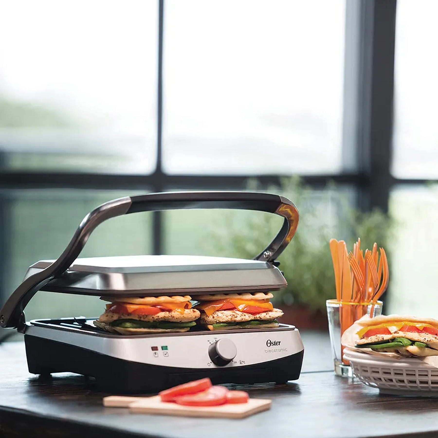 PARRILLA Y PANINI OSTER REVESTIMIENTO BIOCERAMIC CKSTPA4881