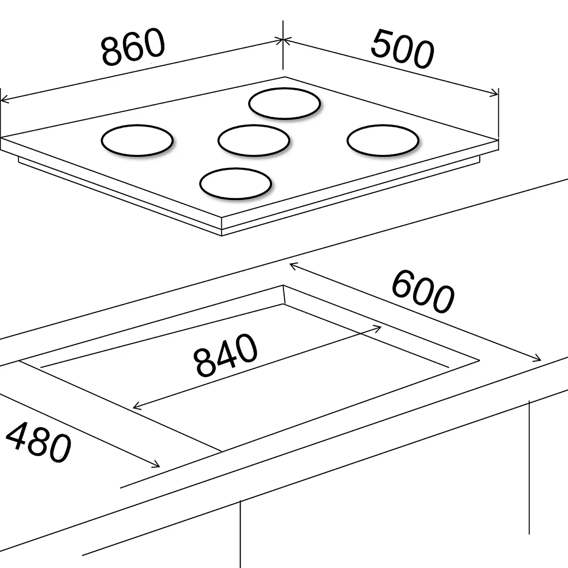 Encimera 5 Quemadores Gas Licuado Ursus Trotter Avantgarde GS-90T 10