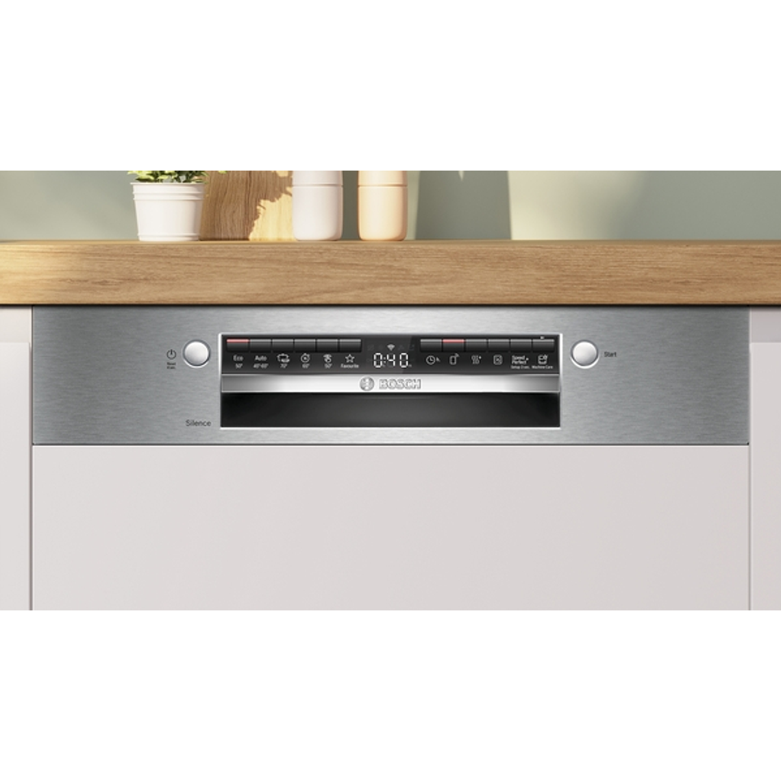 Lavavajillas Bosch Serie 4 SMI4HVS14E | Semi-integrable | Inox Panel | Home Connect 4