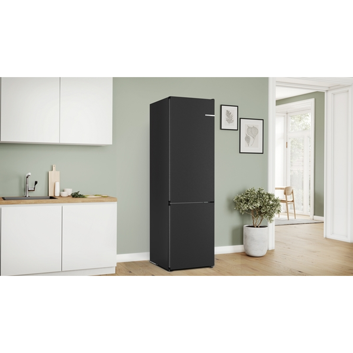 Serie 4 Frigorífico combinado de libre instalación 203 x 60 cm Acero Negro 3