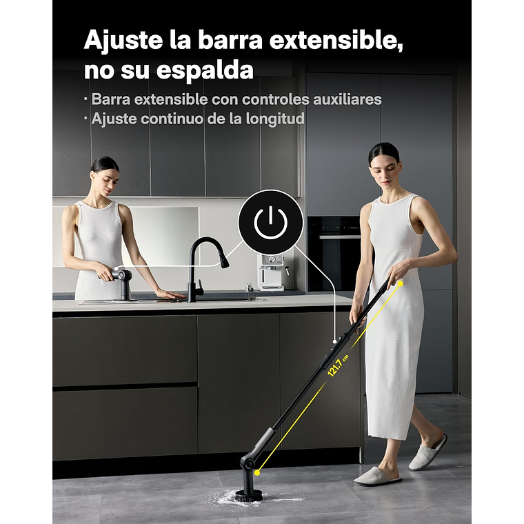 Cepillo Eléctrico HOTO 8 en 1 Extensible e Impermeable IPX7 6