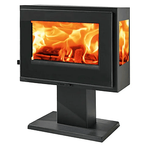 Estufa de Leña Atlantic 3V Panadero 5.9kW Triple Vista
