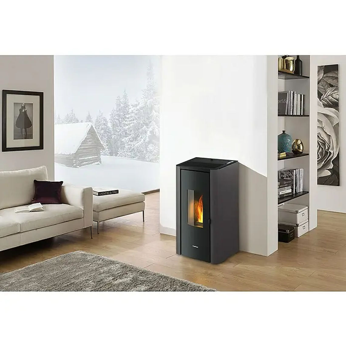 Estufa de Pellets FreePoint Indigo 7 kW Antracita 2