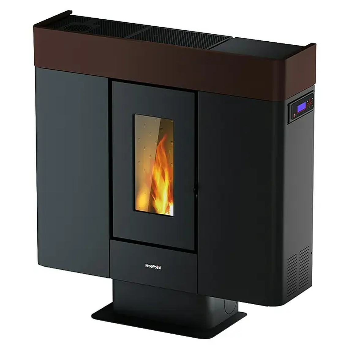 Estufa de Pellets FreePoint Moon 10 kW Wifi Canalizable Negro/Moka 1