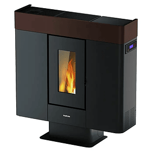 Estufa de Pellets FreePoint Moon 10 kW Wifi Canalizable Negro/Moka