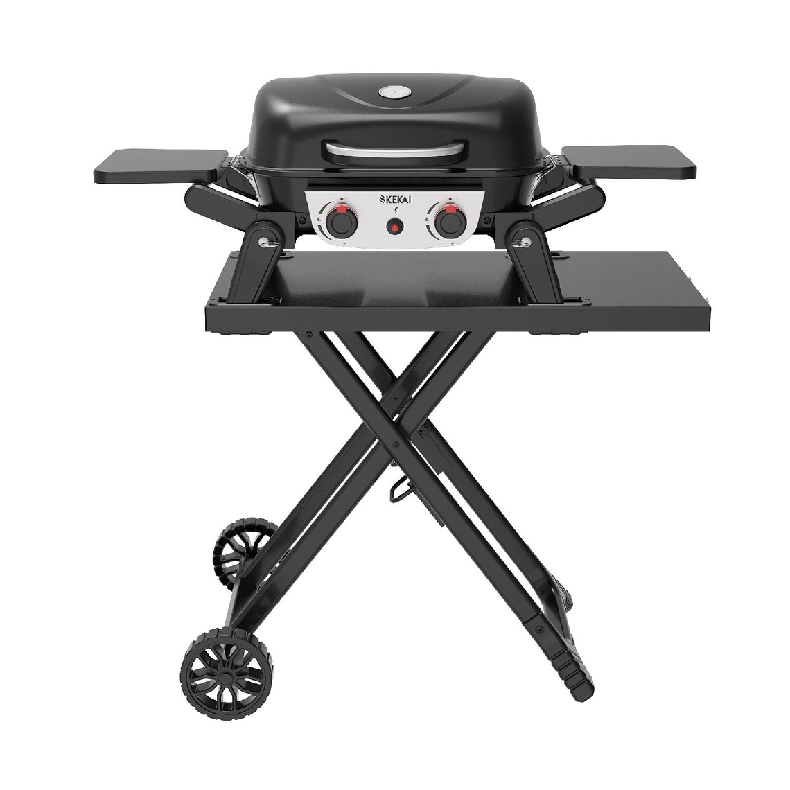 Parrilla a Gas de Sobremesa Portátil Kekai Erie 5kW + Kit Carro Plegable Travel Black Edition 1