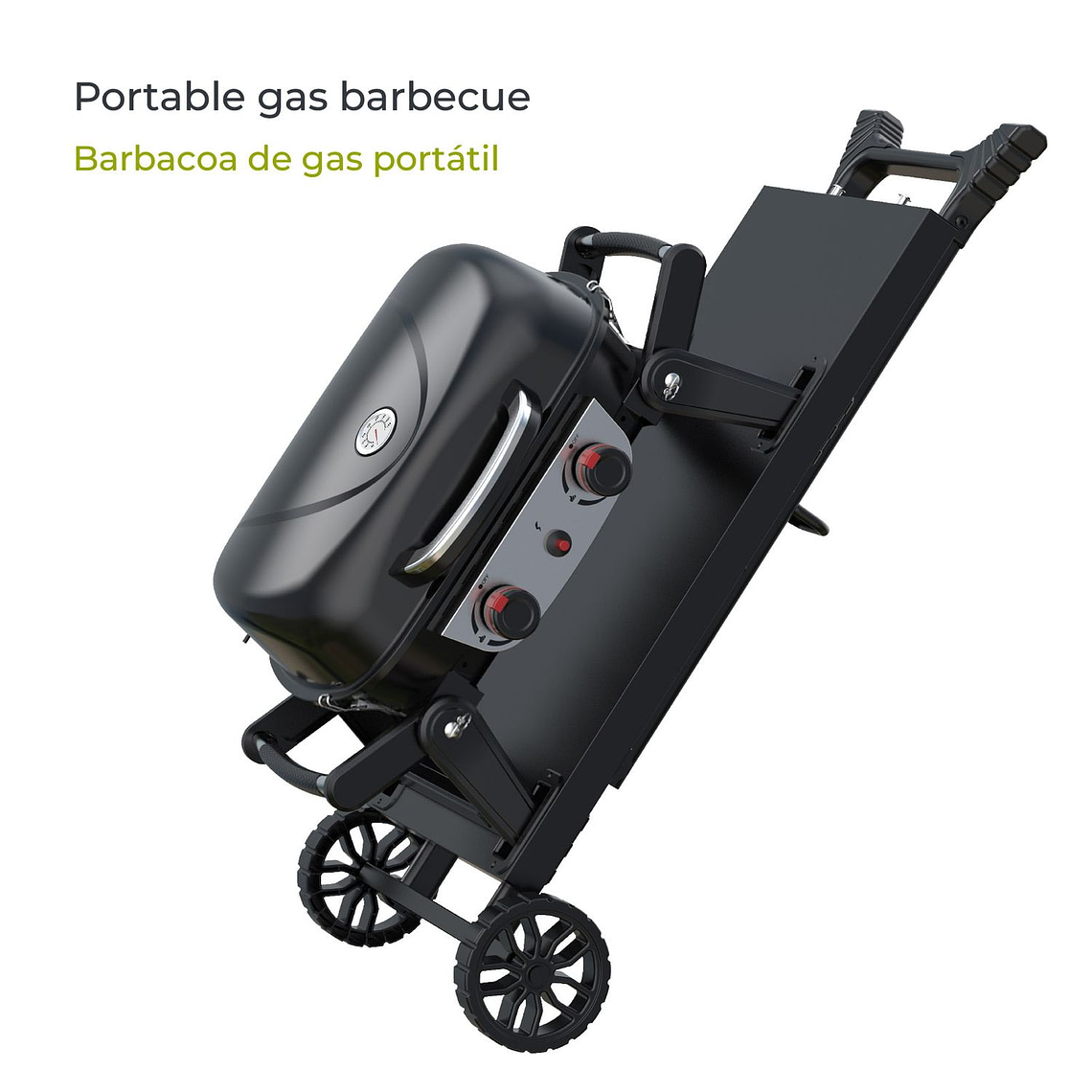 Parrilla a Gas de Sobremesa Portátil Kekai Erie 5kW + Kit Carro Plegable Travel Black Edition 3