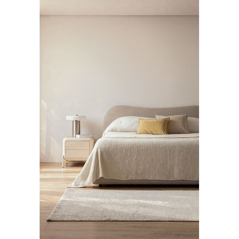 Cama para colchón 180x200cm con canapé abatible en tela beige crema Winselet 1