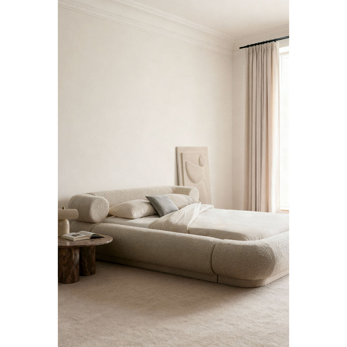 Cama en tela bouclé Bernaste 1