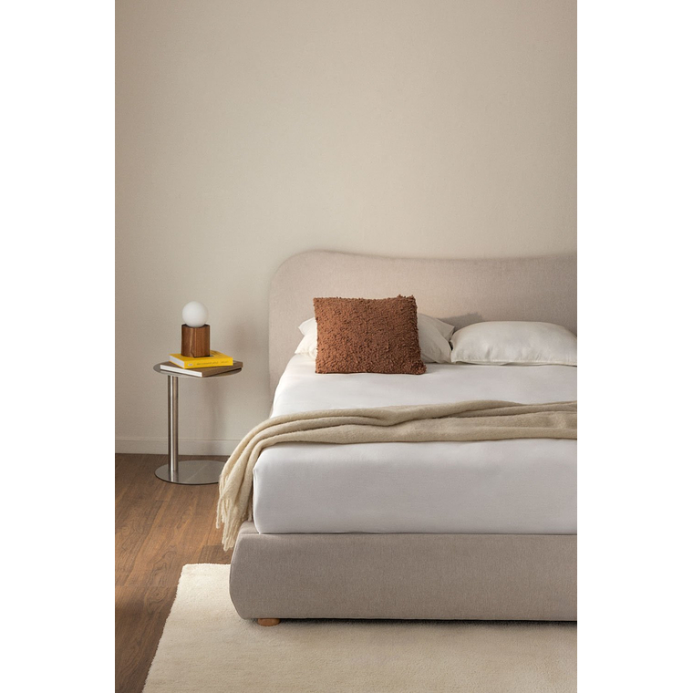 Cama para colchón 200x200cm con canapé abatible en tela beige crema Winselet 1