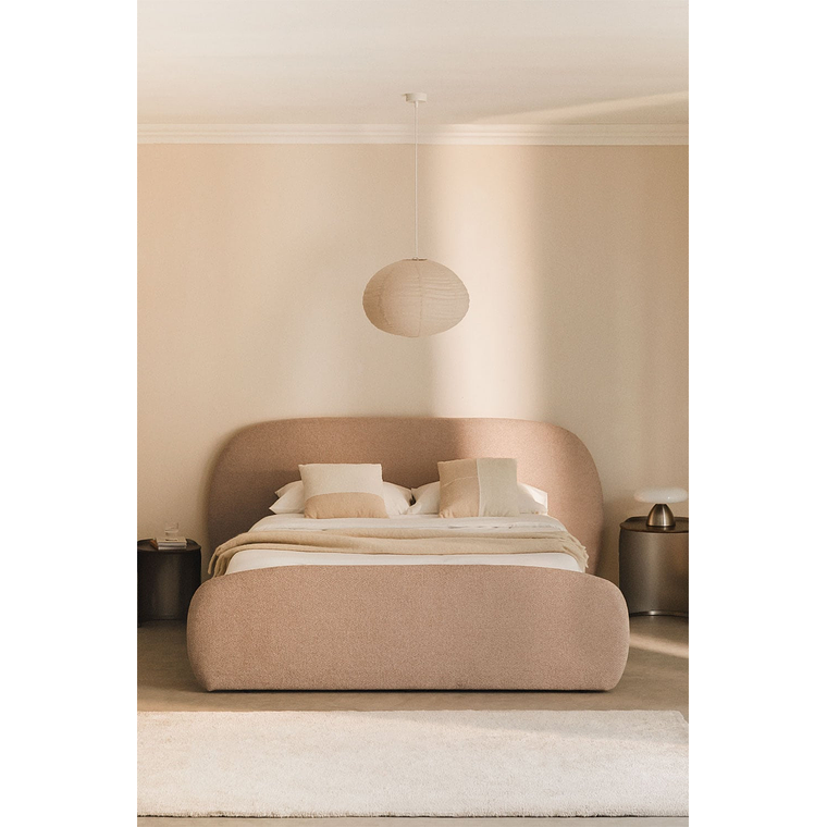 Cama en tela bouclé Brunel 1