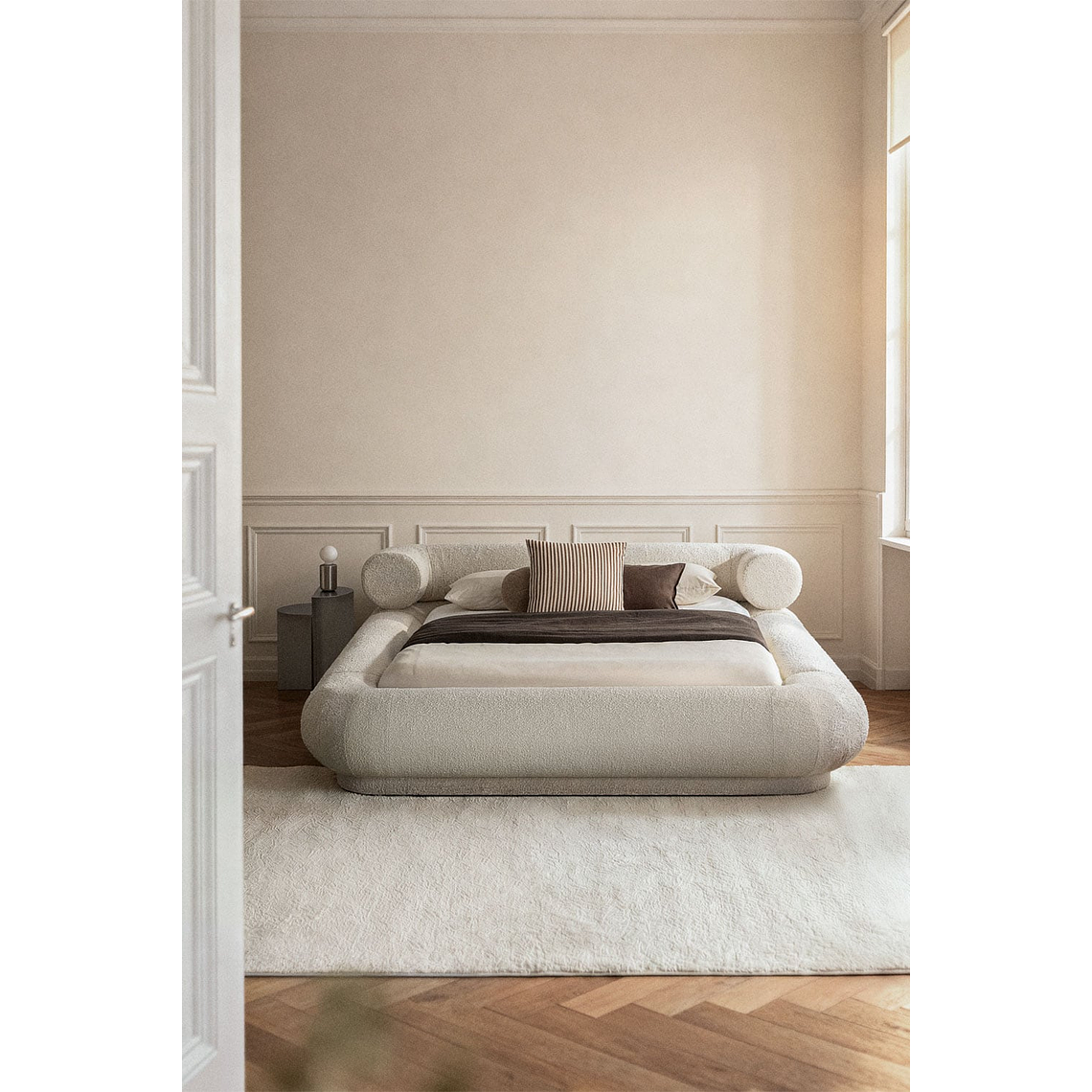 Cama en tela bouclé Bernaste 1