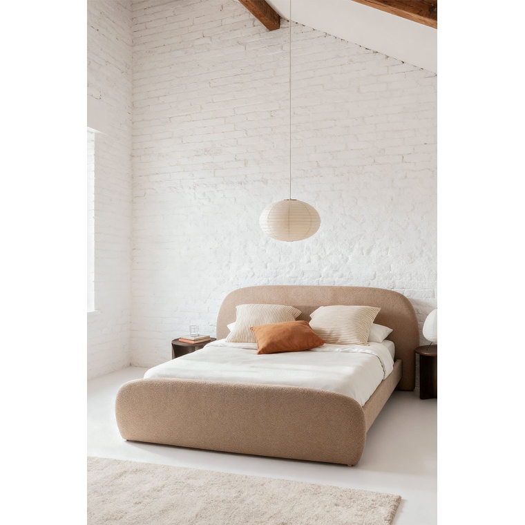 Cama en tela bouclé Brunel 1