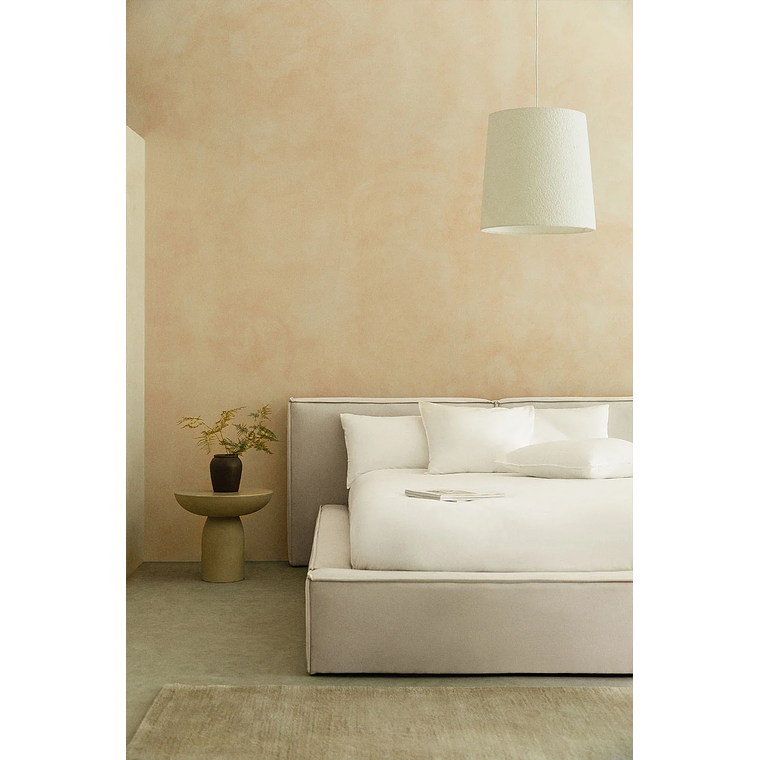 Cama Europea 2 Plazas NASSIKA Lunari con Canapé Abatible para Colchón 140x190 cm en Chenilla 2