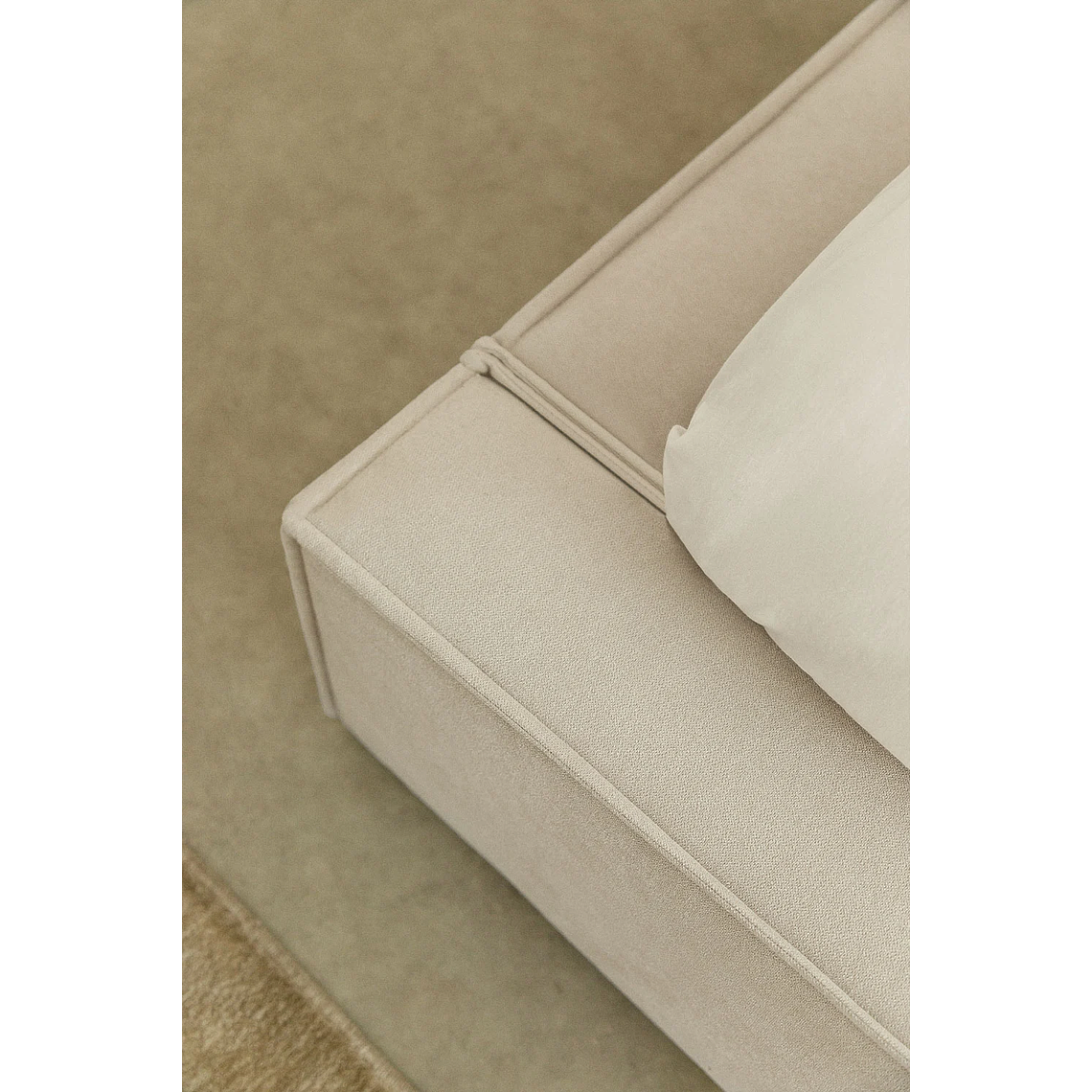 Cama Europea 2 Plazas NASSIKA Lunari con Canapé Abatible para Colchón 140x190 cm en Chenilla 8