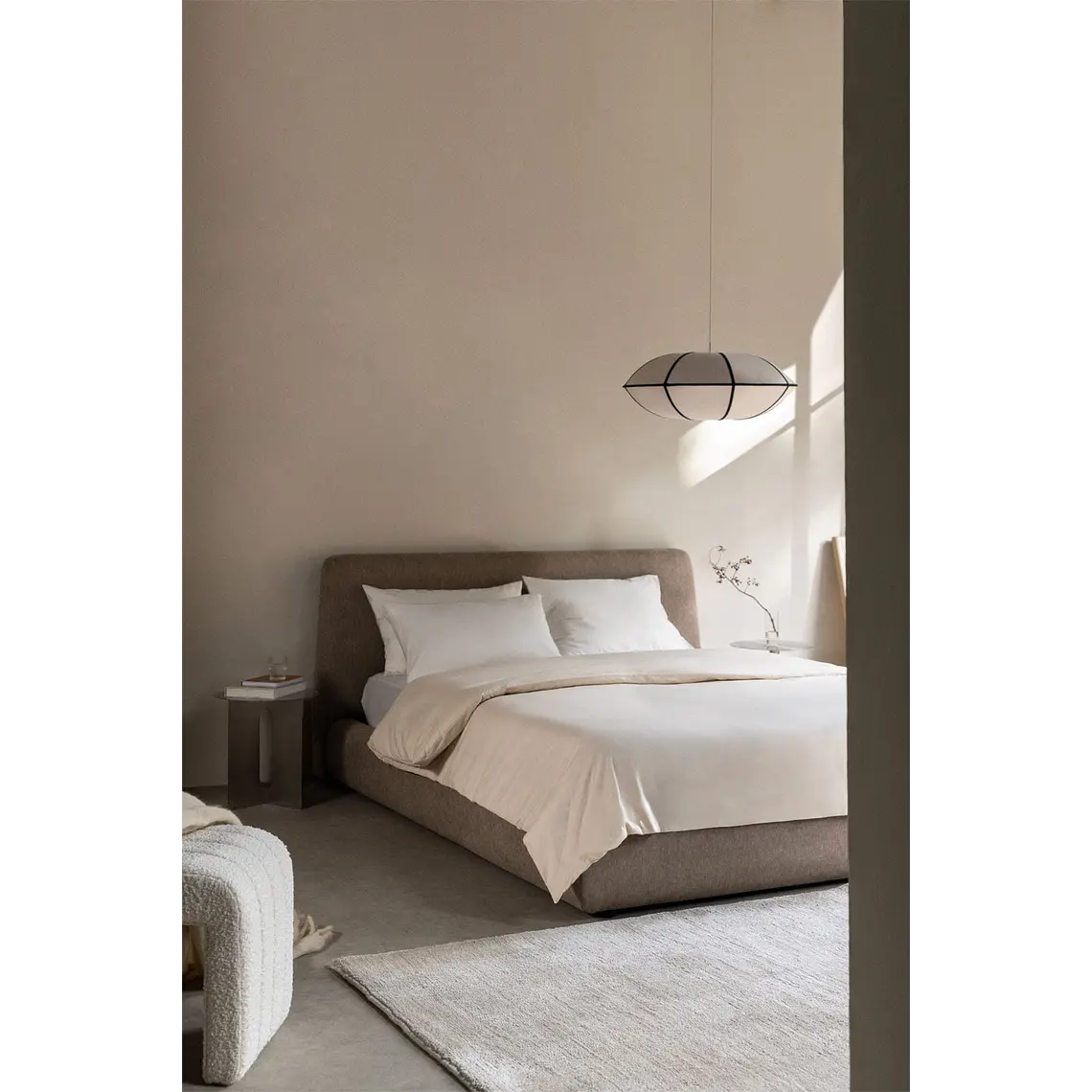 Cama Norena: Canapé Abatible en Tela Beige Crema 1