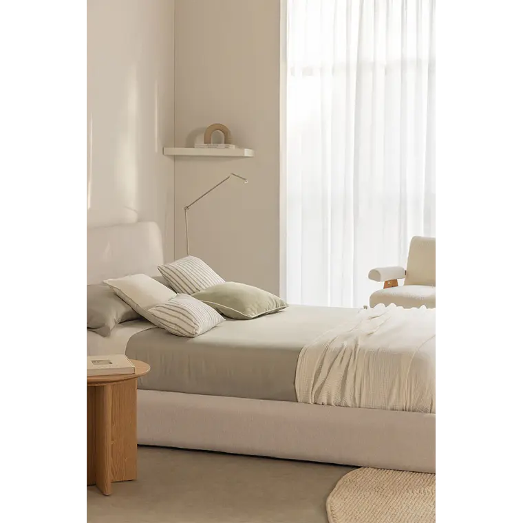 Cama Norena: Canapé Abatible en Tela Beige Crema 1