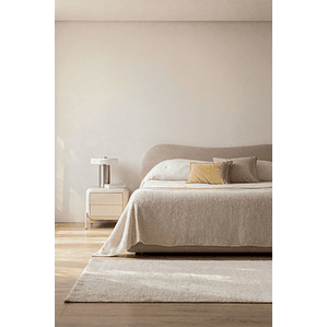 Cama para colchón 180x200cm con canapé abatible en tela beige crema Winselet