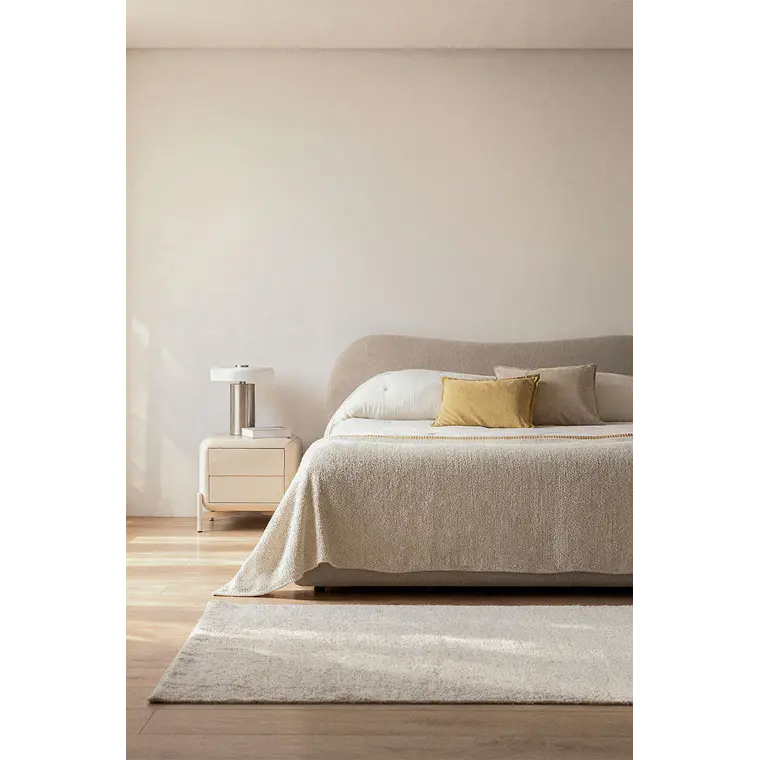 Cama para colchón 180x200cm con canapé abatible en tela beige crema Winselet 1