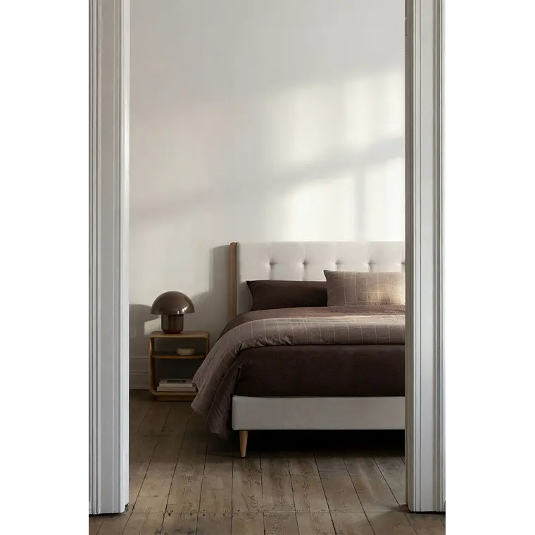 Cama tapizada para colchón 160x200cm blanco roto Samira 1