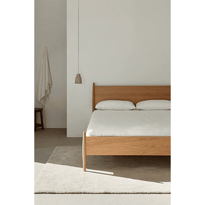 Cama para colchón 160x200cm en madera natural Indira