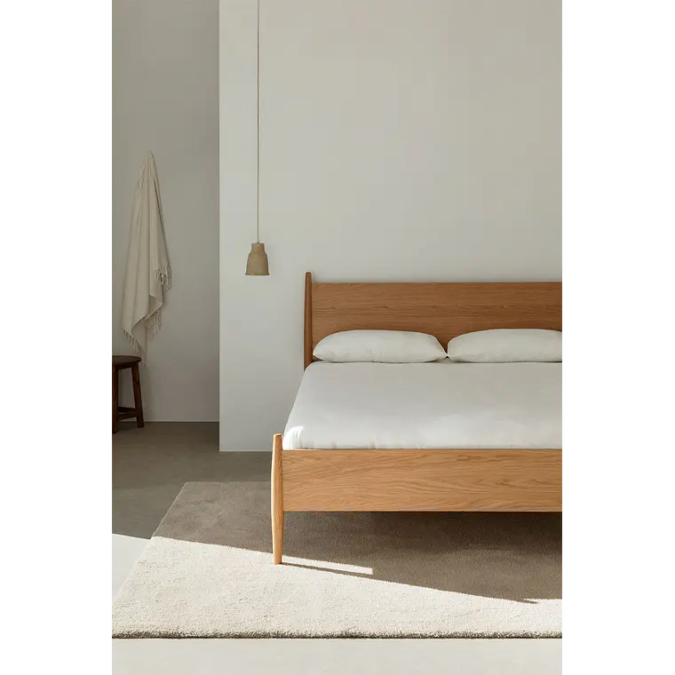 Cama para colchón 160x200cm en madera natural Indira 1