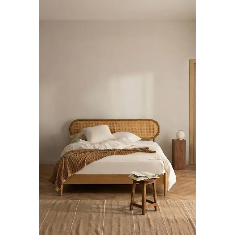 Cama para colchón 160x200cm en madera natural Fraser 1