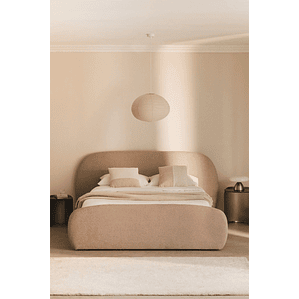 Cama en tela bouclé Brunel