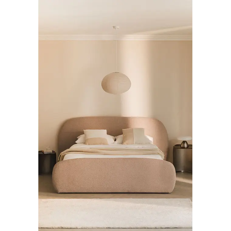 Cama en tela bouclé Brunel 1
