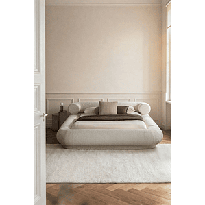 Cama en tela bouclé Bernaste