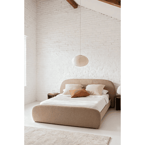 Cama en tela bouclé Brunel
