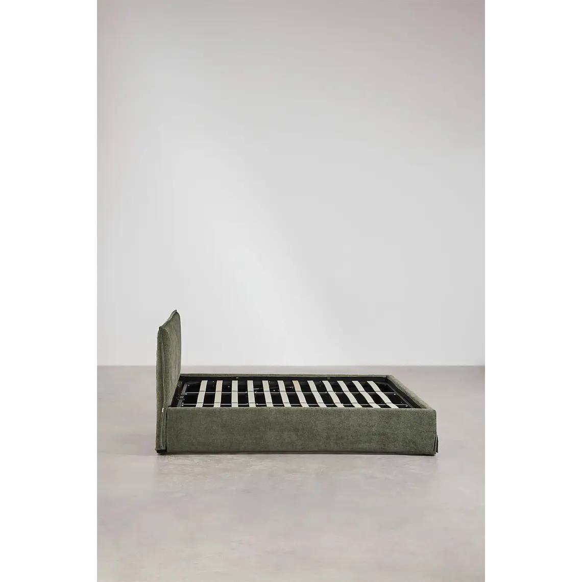 Cama Lorea Verde Salvia: Elegancia Orgánica y Almacenamiento Premium 3