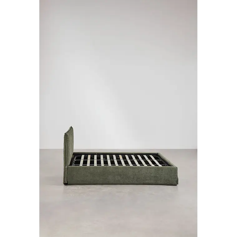 Cama Lorea Verde Salvia: Elegancia Orgánica y Almacenamiento Premium 3