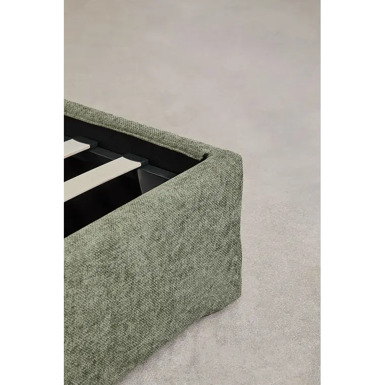 Cama Lorea Verde Salvia: Elegancia Orgánica y Almacenamiento Premium 6