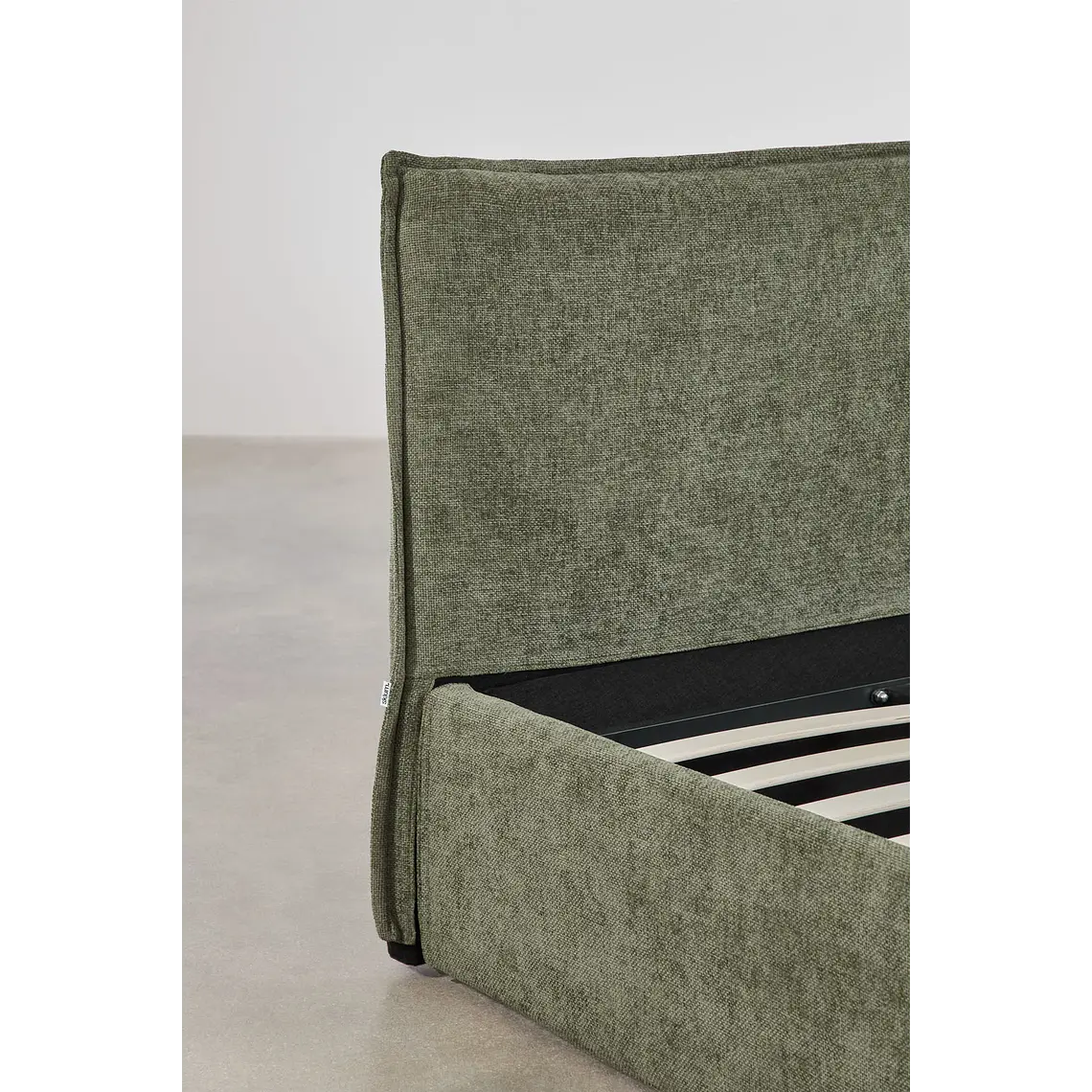 Cama Lorea Verde Salvia: Elegancia Orgánica y Almacenamiento Premium 8