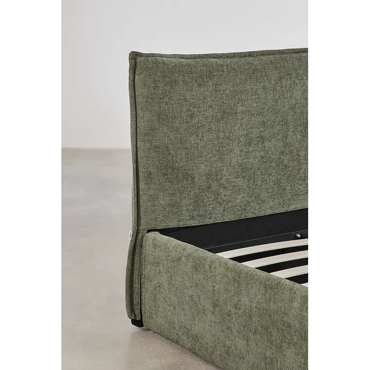 Cama Lorea Verde Salvia: Elegancia Orgánica y Almacenamiento Premium 8