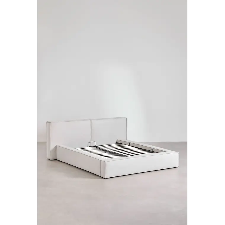 Cama Lunari: Confort Premium en Chenilla Blanco Roto 4