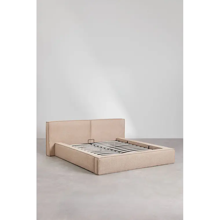 Cama Lunari: Confort Premium en Chenilla Blanco Roto 14