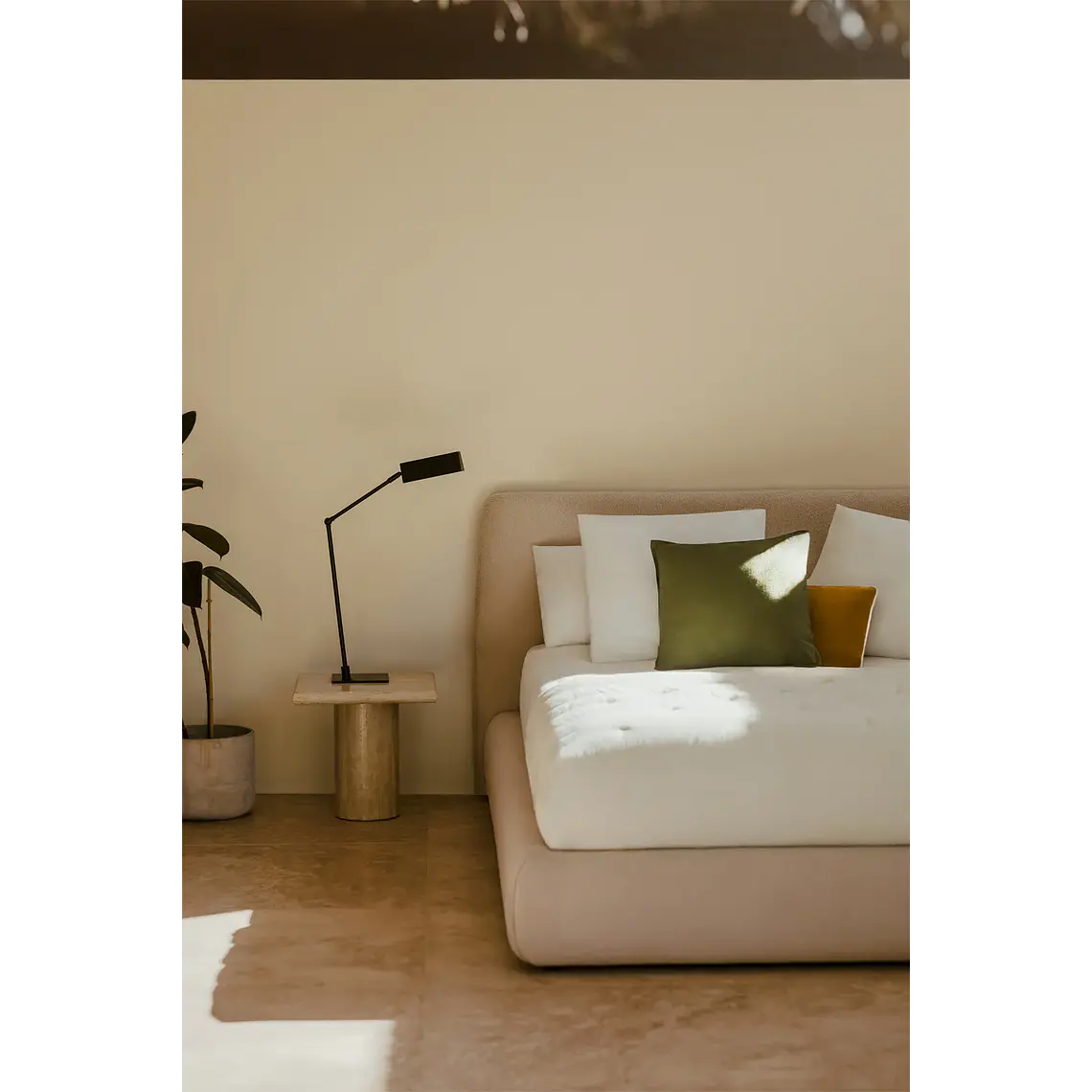 Cama Norena: Canapé Abatible en Tela Beige Crema 10