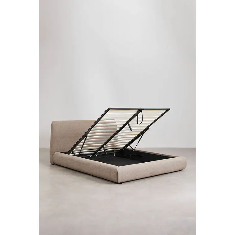 Cama Norena: Canapé Abatible en Tela Beige Crema 5