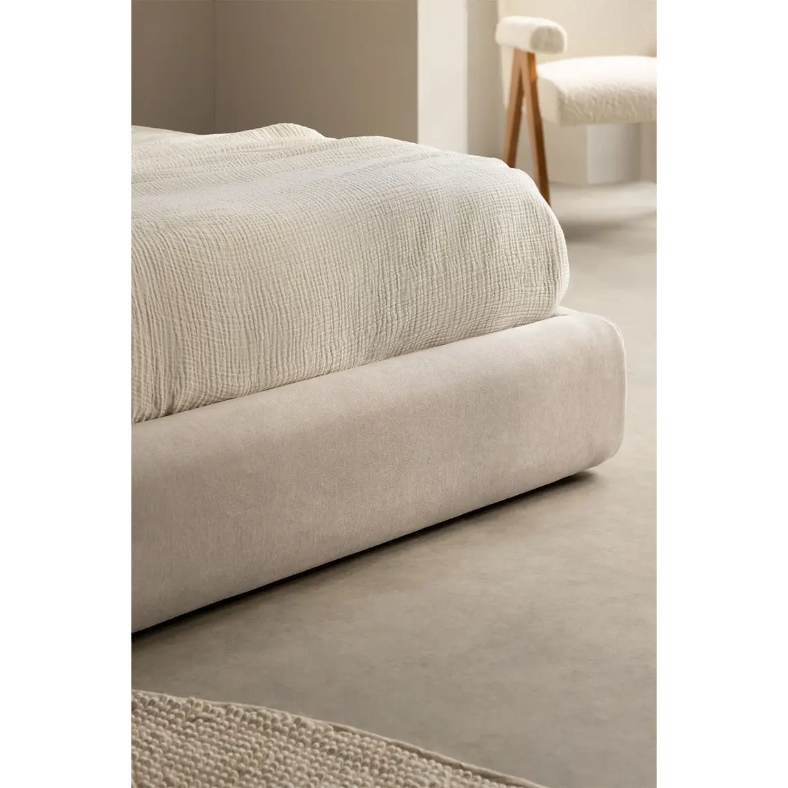 Cama Norena: Canapé Abatible en Tela Beige Crema 18