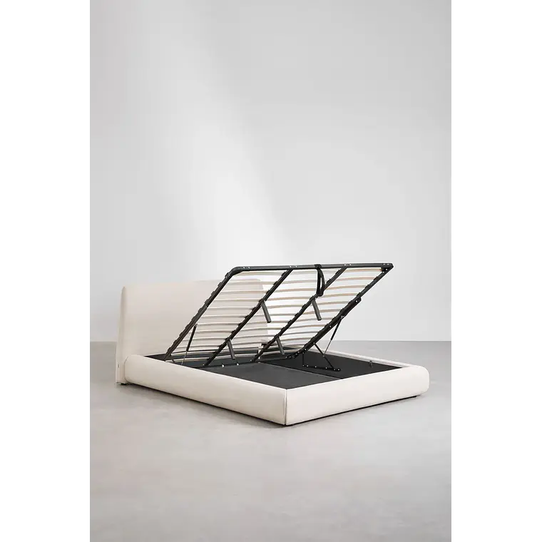 Cama Norena: Canapé Abatible en Tela Beige Crema 4