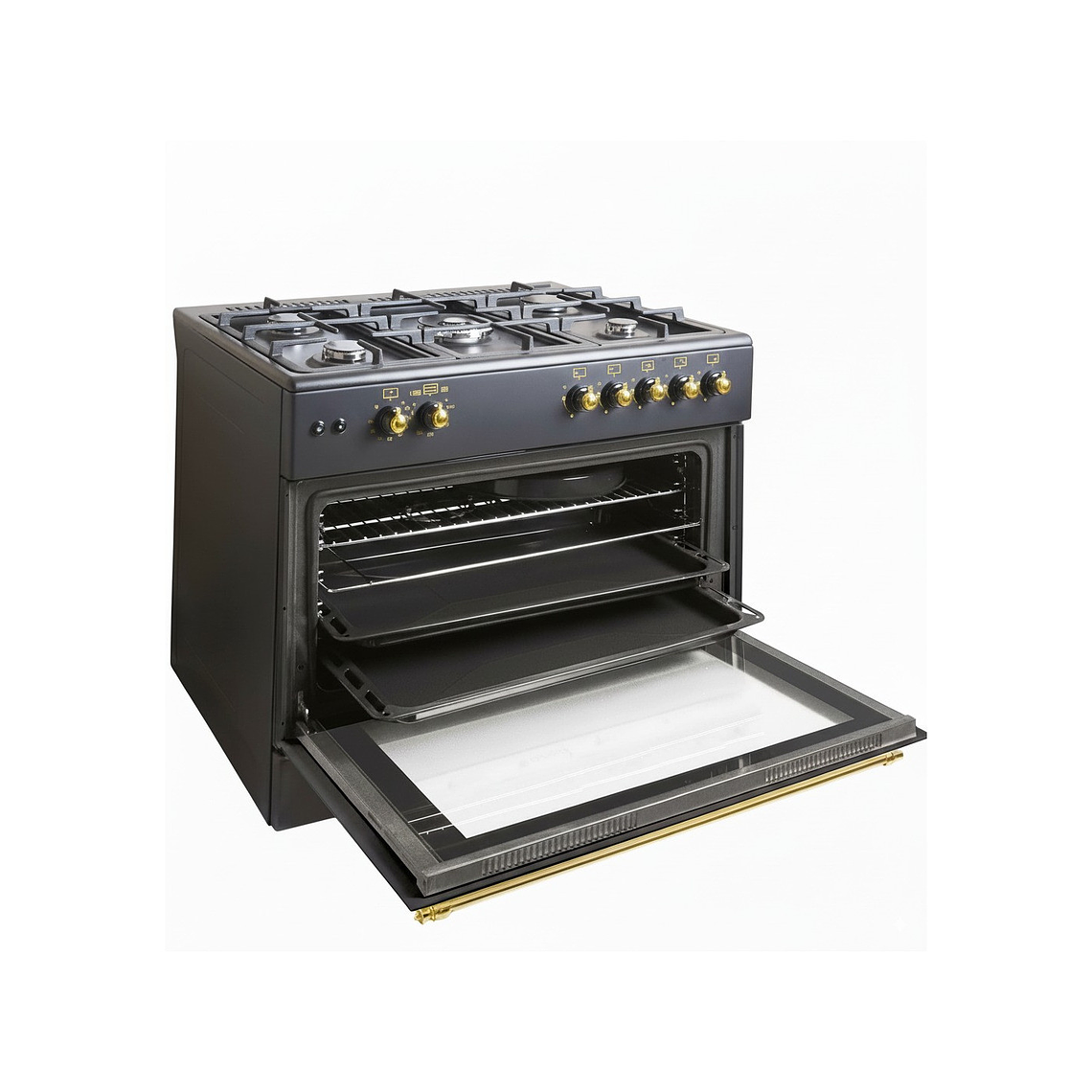 Cocina de Gas ALPHA VULCANO GOLD-90 Rústica Oro - Edición Alta Gama 90cm 2