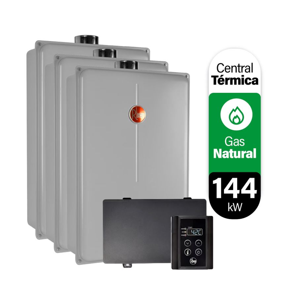 Pack Central de Agua Caliente Sanitaria Instantánea 144 kW Gas Natural 1