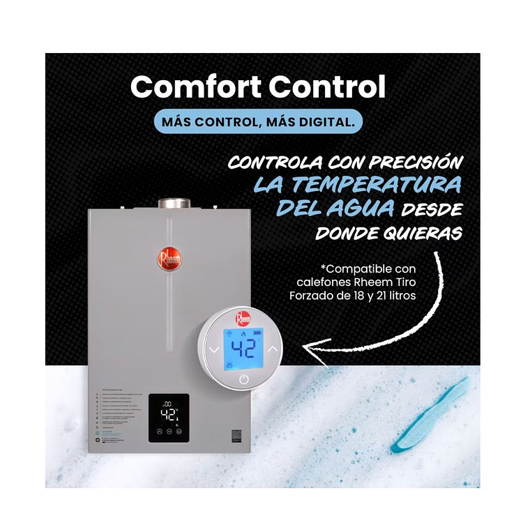 Calefont Digital 21 litros Gas licuado Tiro Forzado con Control Remoto 5