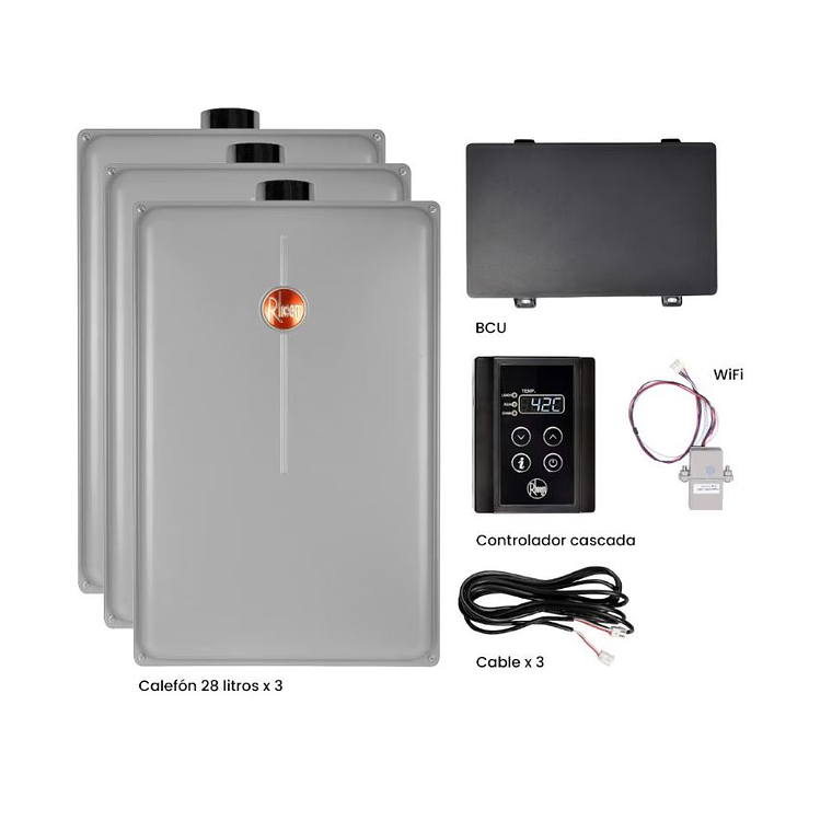 Pack Central de Agua Caliente Sanitaria Instantánea 144 kW Gas Licuado 4