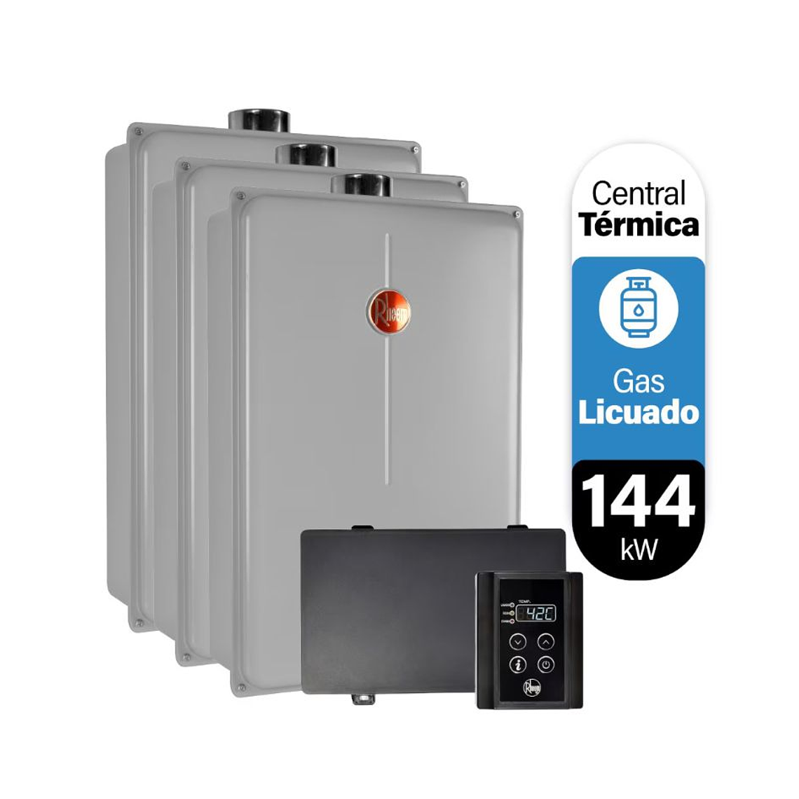 Pack Central de Agua Caliente Sanitaria Instantánea 144 kW Gas Licuado 1